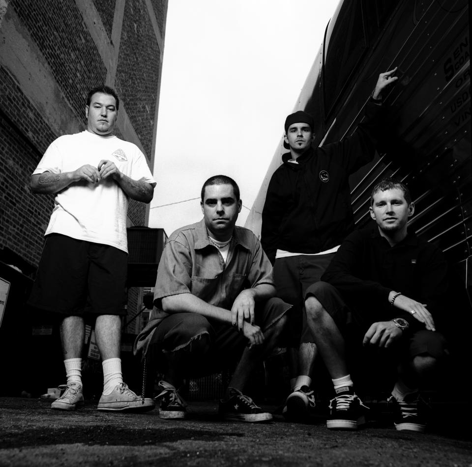 Smash Mouth in 1997, left to right: Steve Harwell, Paul De Lisle, Greg Camp, Kevin Coleman. (Paul Natkin/Getty Images)