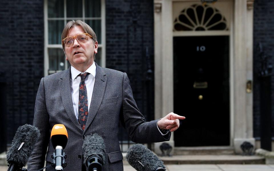 Guy Verhofstadt outside 10 Downing Street on a visit to London earlier this year.  - REUTERS