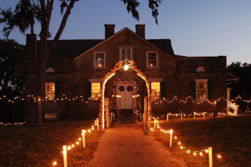 The grounds of Kreische Brewery and Monument Hill State Historic Sites at La Grange are transformed with holiday lights during the evenings.