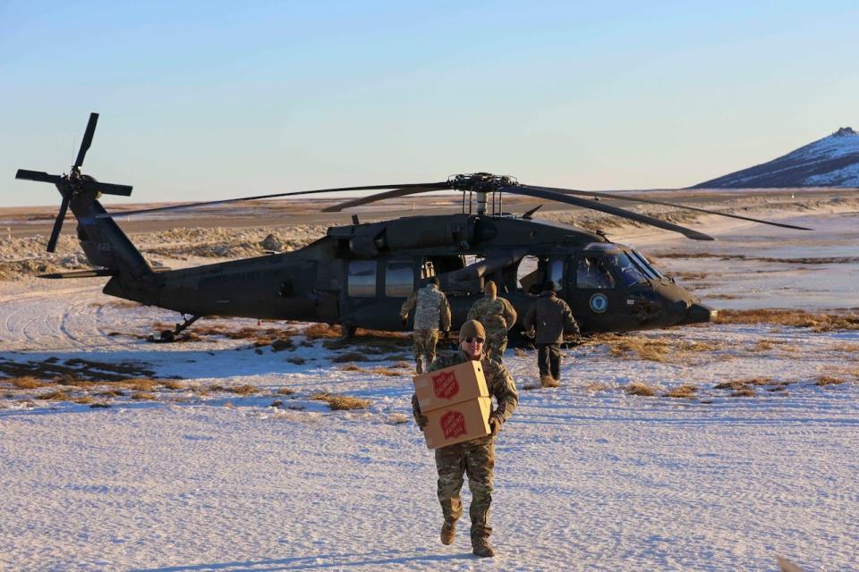 <em>Operation Santa Claus is a joint effort between the Salvation Army, the Alaska Air National Guard, and the Alaska Army National Guard (Alaska National Guard)</em>