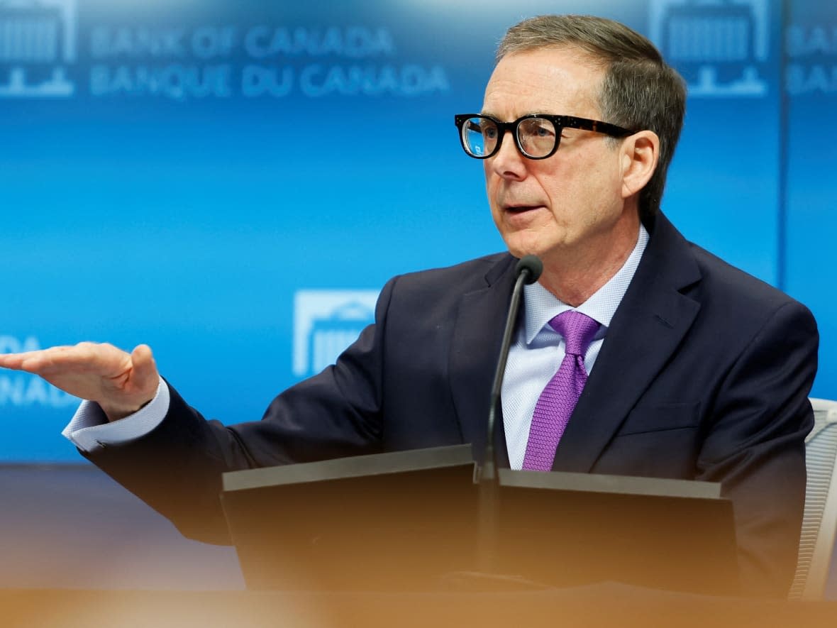 Bank of Canada Governor Tiff Macklem says the central bank is going on 'pause' in its campaign of rate hikes, but he stresses it's a 'conditional' one. (Blair Gable/Reuters - image credit)