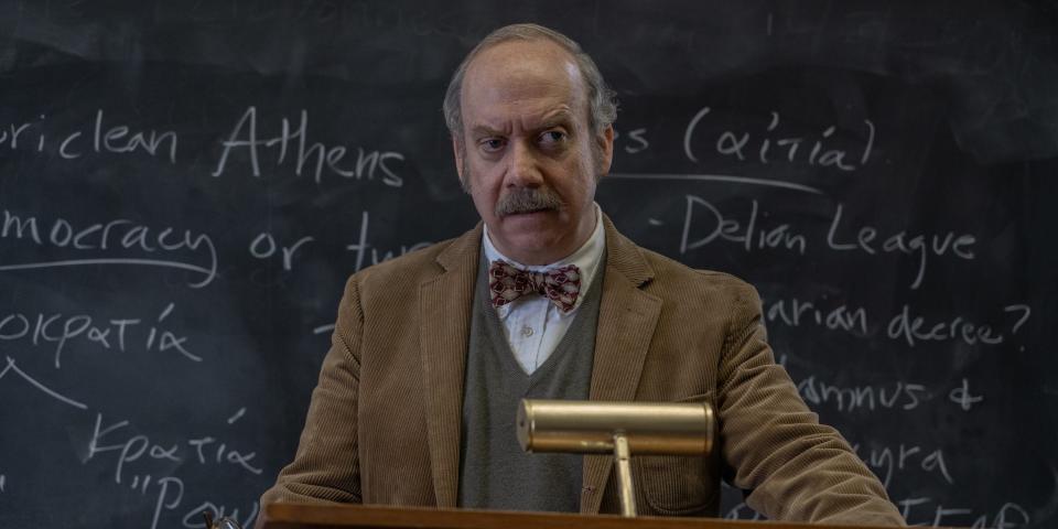 Paul Giamatti as Paul Hunham in "The Holdovers."