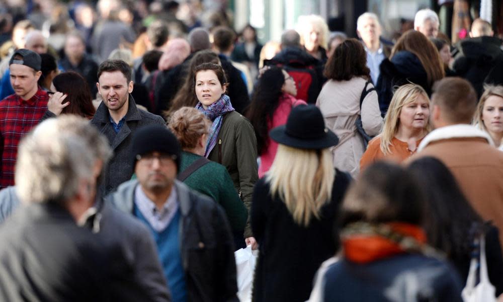 People on a busy street