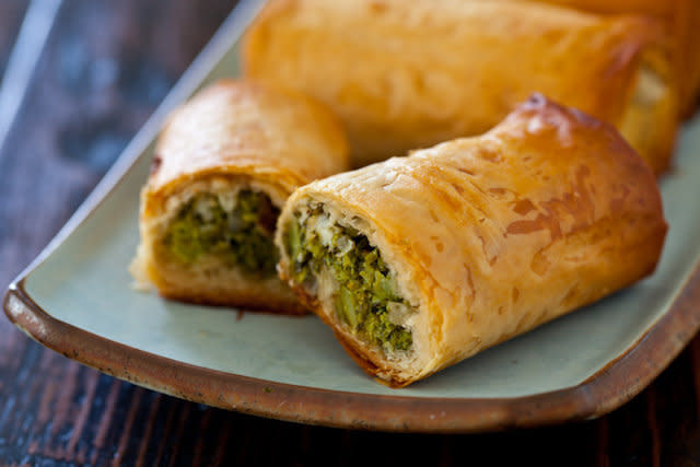 <strong>Get the <a href="http://steamykitchen.com/20999-broccoli-spanakopita-recipe.html">Broccoli Spanikopita recipe from Steamy Kitchen</a></strong>