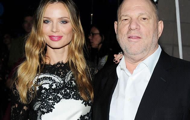 Harvey and his wife Georgina Chapman, who has since announced she is leaving him. Source: Getty