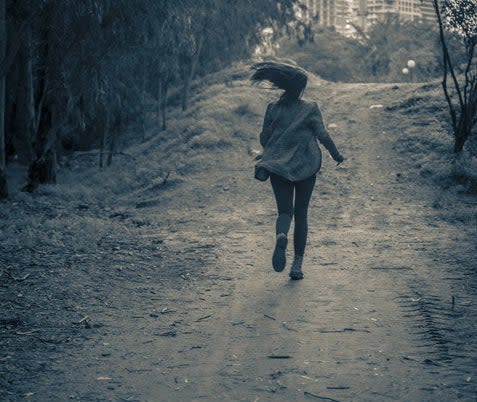 a woman running