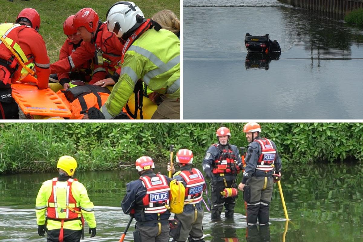 In the planned exercise, police received a report via 101 of a vehicle driving off-road near the river <i>(Image: Hertfordshire Constabulary)</i>