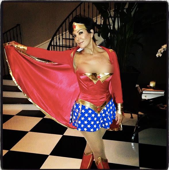 KRIS JENNER'S WONDER WOMAN NIPPLE SLIP - SURPRISE!