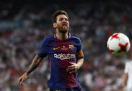 Soccer Football - Real Madrid vs Barcelona - Spanish Super Cup Second Leg - Madrid, Spain - August 16, 2017 Barcelona's Lionel Messi in action REUTERS/Juan Medina