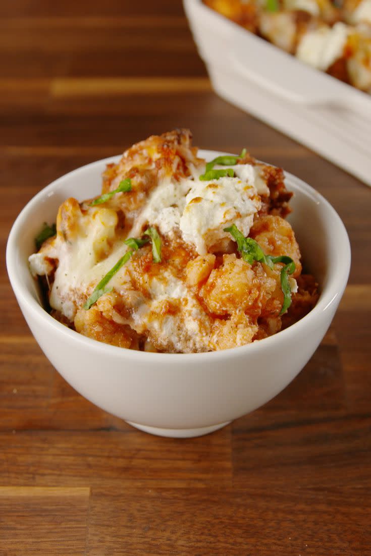 <p>Don't miss out on Italian food just because you're cutting carbs.</p><p>Get the recipe from <a rel="nofollow noopener" href="https://www.delish.com/cooking/recipe-ideas/recipes/a57630/cauliflower-baked-ziti-recipe/" target="_blank" data-ylk="slk:Delish;elm:context_link;itc:0;sec:content-canvas" class="link ">Delish</a>.</p><p><strong><em>BUY NOW: Red Baking Dish, $23.90, <a rel="nofollow noopener" href="http://aax-us-east.amazon-adsystem.com/x/c/QnbHRD3dgFLUN2kkRlllxFMAAAFg64PmRgEAAAFKAeqFxA0/https://www.amazon.com/Bakers-Advantage-Ceramic-Rectangular-13-Inch/dp/B00PCHQYVA/r/ref=as_at?creativeASIN=B00PCHQYVA&linkCode=w61&imprToken=QPhpF9QLvz1wLJ1fAiNaMw&slotNum=0&tag=delish_auto-append-20&ascsubtag=[artid|1782.a.57630[src|" target="_blank" data-ylk="slk:amazon.com;elm:context_link;itc:0;sec:content-canvas" class="link ">amazon.com</a>.</em></strong></p>