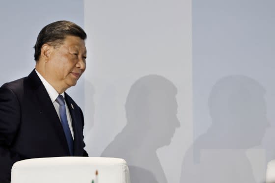 Chinese President Xi Jinping looks on during the 2023 BRICS Summit in Johannesburg on Aug. 24, 2023.<span class="copyright">Marco Longari—AFP/Getty Images</span>