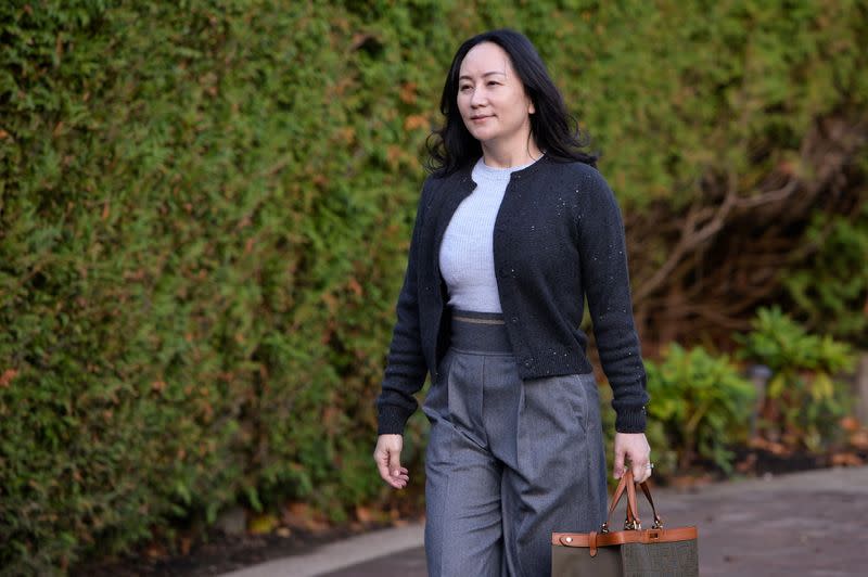 Huawei Technologies Chief Financial Officer Meng Wanzhou leaves her home to attend a court hearing in Vancouver