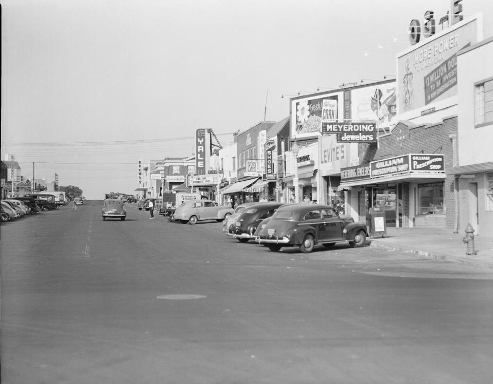 Commerce Street, now known as SW 25, was the heart of what started out a separately incorporated town, Capitol Hill. The town was annexed by Oklahoma City in 1910 but continued to develop its own downtown as shown in this 1948 photo.