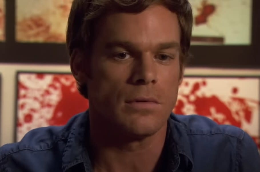 Dexter Morgan staring off at something