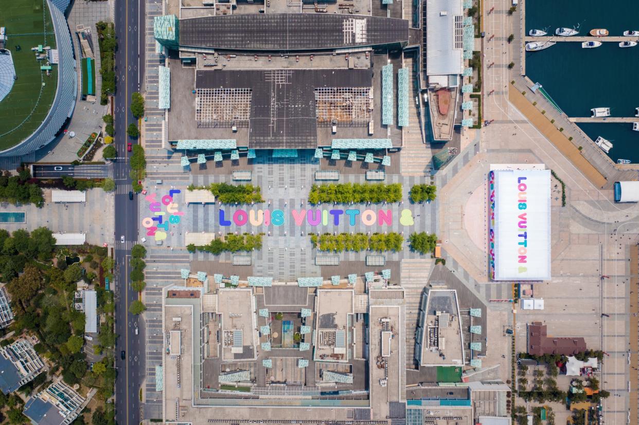 An aerial view of “Louis Vuitton &” exhibition in Qingdao, China. - Credit: Courtesy