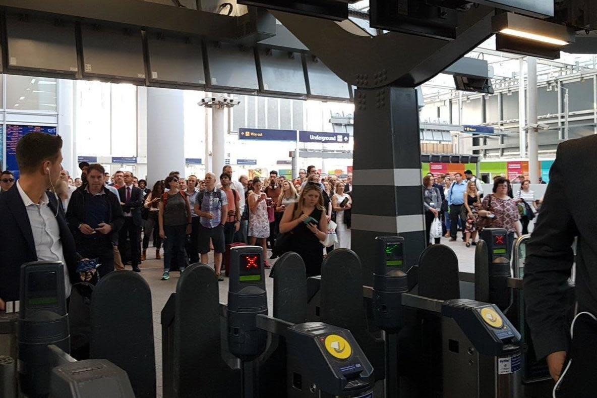 Southern Rail commuters were warned of cancellations until the end of the day: Twitter/@PhizK