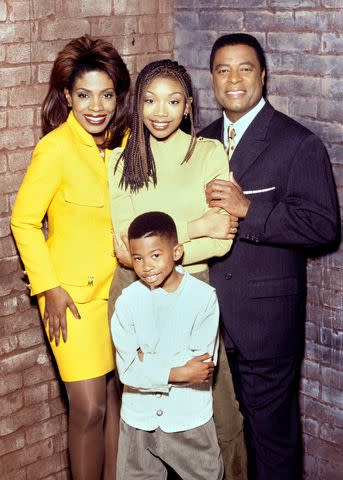 <p>CBS via Getty</p> From left: Sheryl Lee Ralph (as Dee Mitchell); Brandy Norwood (as Moesha Mitchell); William Allen Young (as Frank Mitchell); Marcus T. Paulk (as Myles Mitchell)