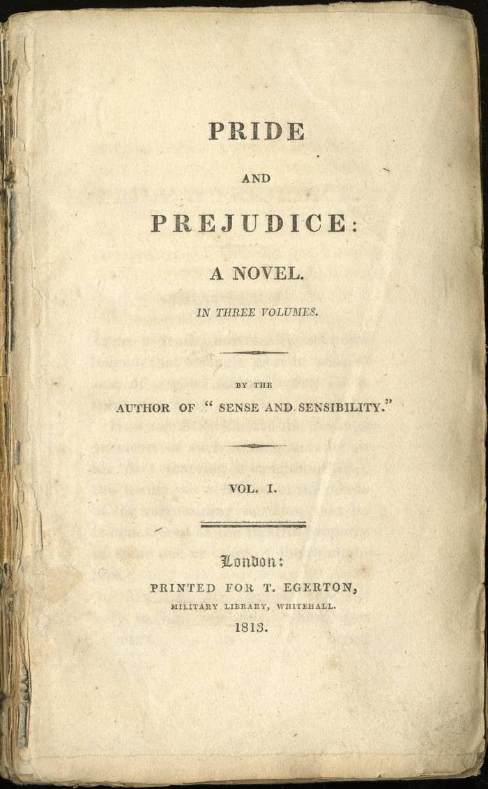 The original manuscript cover of Pride & Prejudice