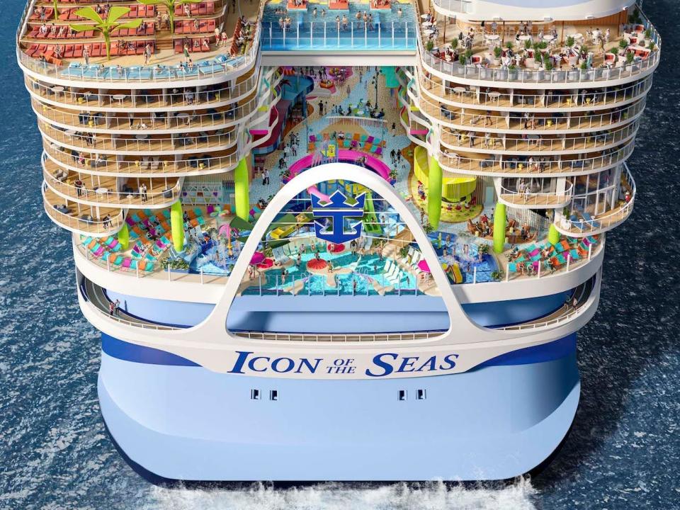 A rendering of Royal Caribbean International's Icon of the Seas cruise ship.