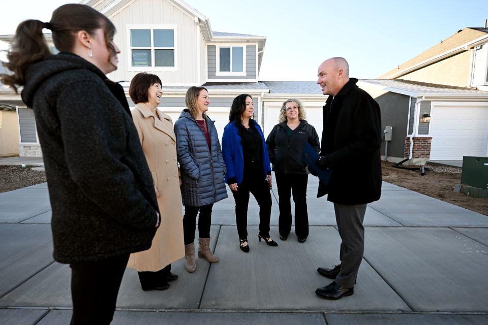 Gov. Spencer Cox talks with West Haven community leaders prior to announcing his state budget proposal at a press conference in West Haven on Tuesday, Dec. 5, 2023. | Scott G Winterton, Deseret News