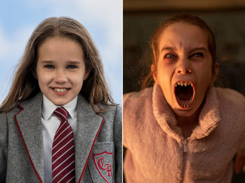 Irish star Alisha Weir has gone from adorable Matilda to deadly Abigail. (Netflix/Universal)