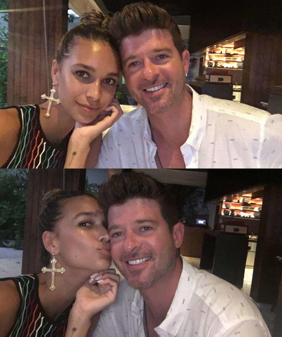 April 25, 2017: April Love Geary defends age gap between her and Robin Thicke