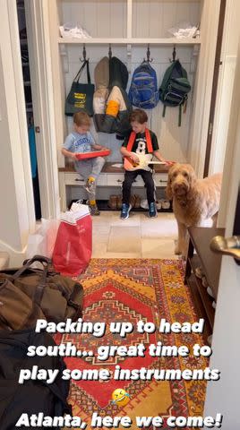 <p>Julie Cousins/Instagram</p> Kirk Cousins' wife, Julie Hampton, shares photos of family move