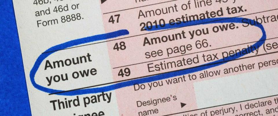 Amount owe in the income tax return