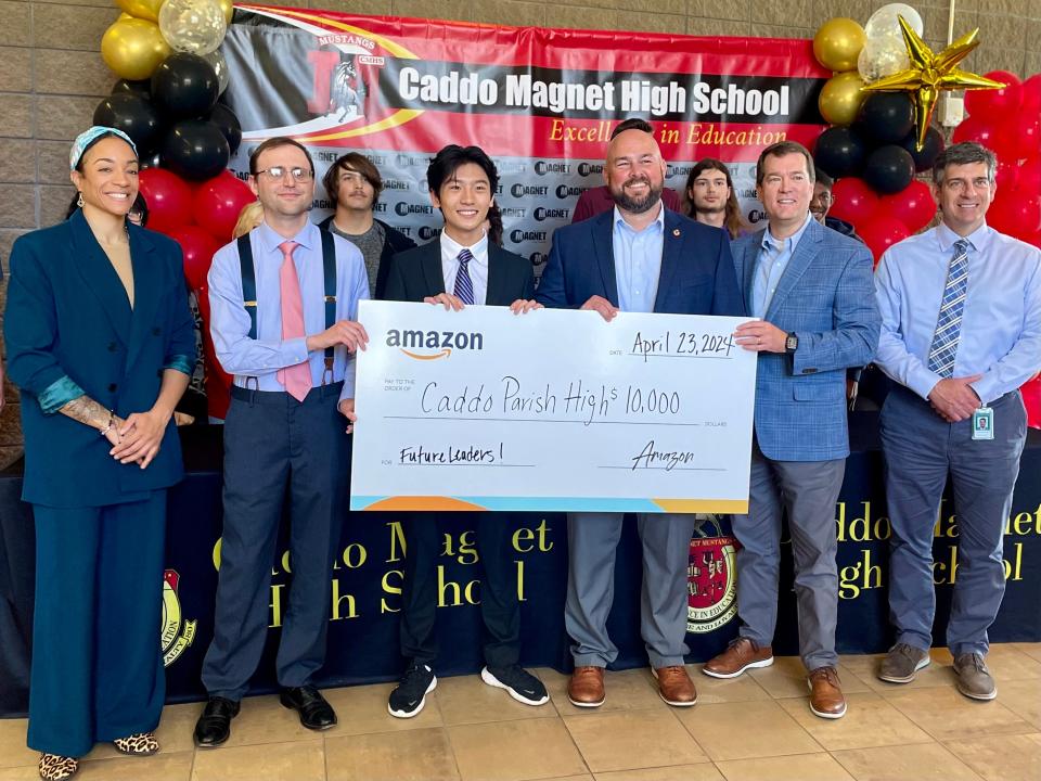 Amazon awarded Caddo Parish Magnet High School with a $10,000 donation on Tuesday, April 23, 2024.