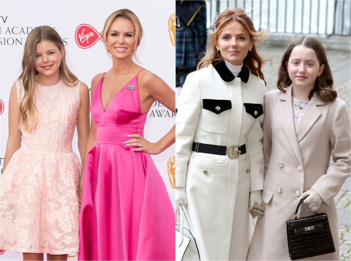 Amanda Holden and Geri Horner congratulate their daughters (Getty)