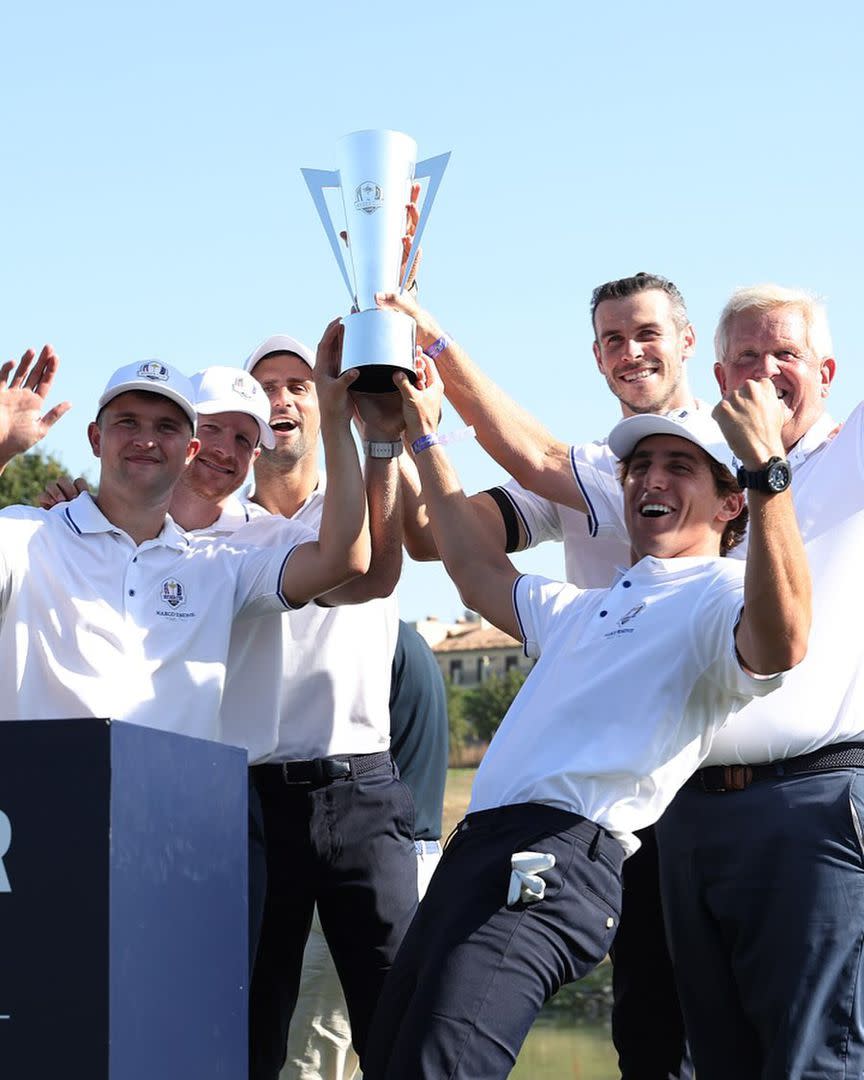 Novak Djokovic integró el equipo ganador del amistoso de celebridades en la Ryder Cup