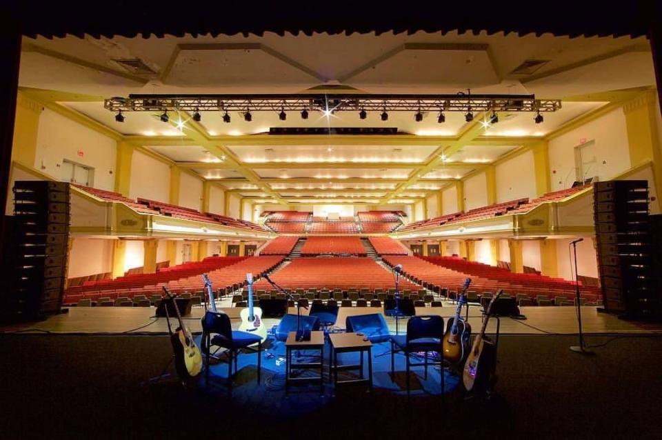 A view from the stage in Thomas Wolfe Auditorium.