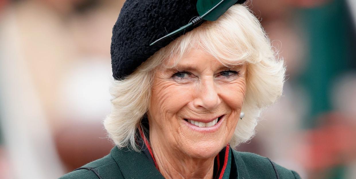 aldershot, united kingdom   may 01 embargoed for publication in uk newspapers until 24 hours after create date and time camilla, duchess of cornwall in her role as royal colonel, 4th battalion the rifles attends a rifles medals parade at normandy barracks on may 1, 2019 in aldershot, england photo by max mumbyindigogetty images