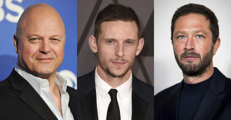 This combination of photos shows Michael Chilis, left, Jamie Bell and Ebon Moss-Bachrach. (AP Photo)