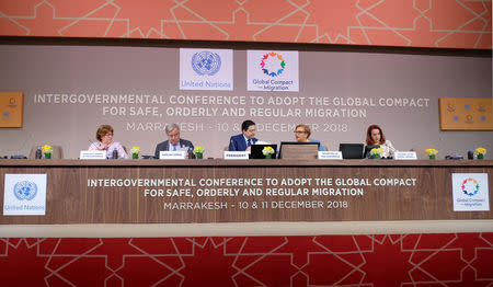 U.N. Secretary General Antonio Guterres attends the Intergovernmental Conference to Adopt the Global Compact for Safe, Orderly and Regular Migration in Marrakesh, Morocco December 10, 2018. REUTERS/Abderrahmane Mokhtari