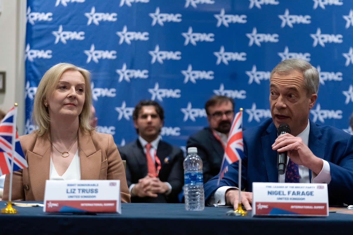 Liz Truss & Nigel Farage at CPAC (AP)