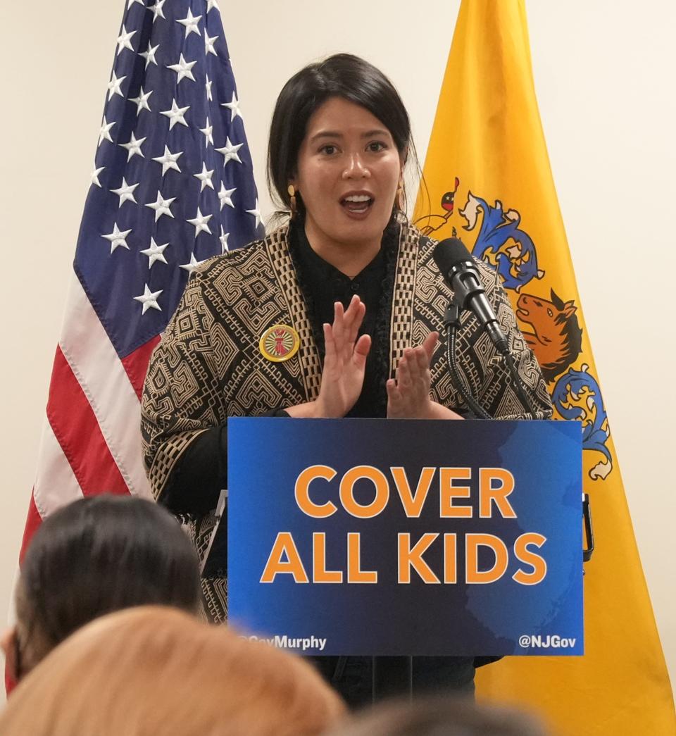 New Jersey Alliance for Immigrant Justice Executive Director Amy Torres along with Governor Phil Murphy, came to the Zufall Health Center in Morristown to announce changes in heath coverage for immigrant children. All children can be covered and no longer will there be a 90 day waiting period. The announcement was made in Morristown, NJ on January 18, 2023.