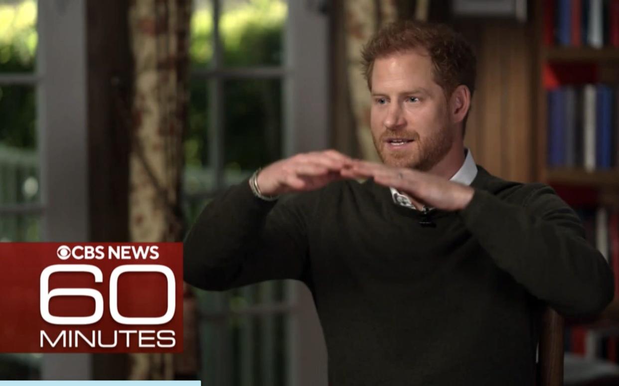 Prince Harry's second interview of the night is on America's CBS network - CBS