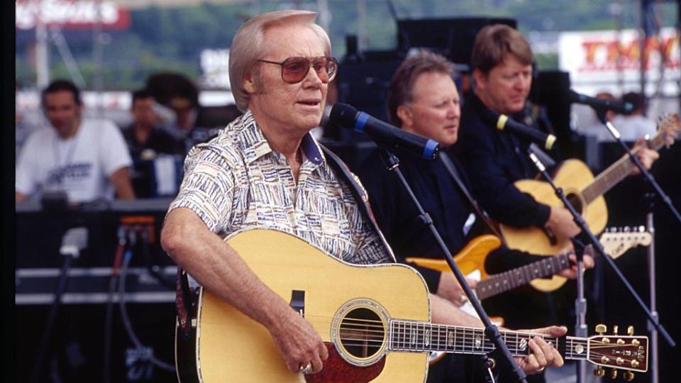 nashville 1999 country music singer songwriter george jones performs at fanfair in 1999 in nashville, tennessee photo by beth gwinngetty images