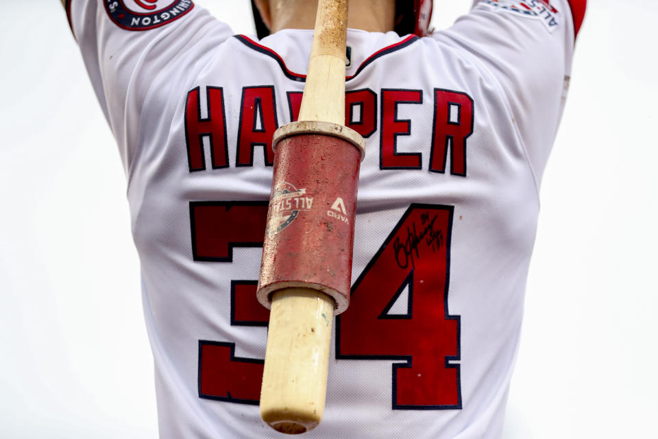 Washington Nationals’ Bryce Harper (AP Photo/Andrew Harnik)