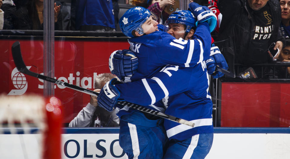 Patrick Marleau has always been kind of a hockey dad to Mitch Marner and others since joining the Toronto Maple Leafs in 2017. (Photo by Mark Blinch/NHLI via Getty Images)