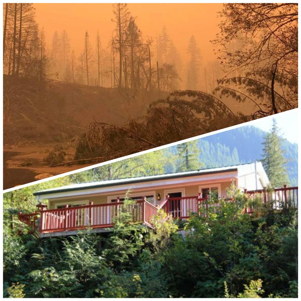 Brandon y Rechelle Kirk perdieron su hogar en Santiam Canyon durante el incendio de Beachie Creek.