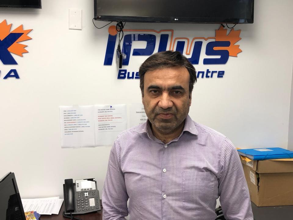 Wajid Iqbal, a Thorncliffe Park business owner, says he is having trouble finding anywhere to move his business, which will be displaced by Metrolinx construction. (Clara Pasieka/CBC  - image credit)