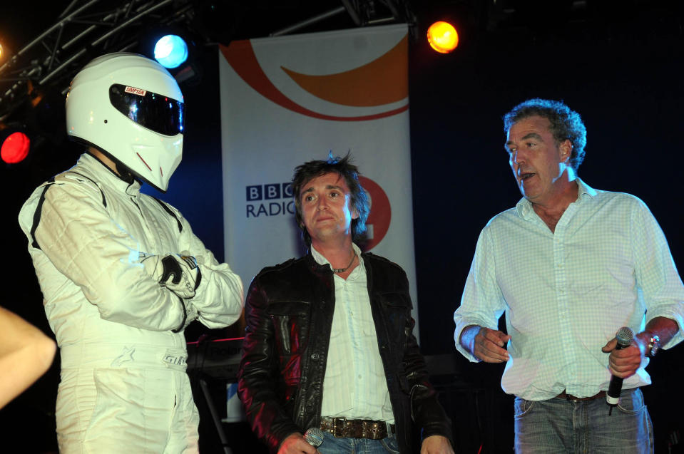 The Stig (left), Richard Hammond (centre) and Jeremy Clarkson from the Top Gear TV programme at the switching on ceremony for the Blackpool Illuminations.