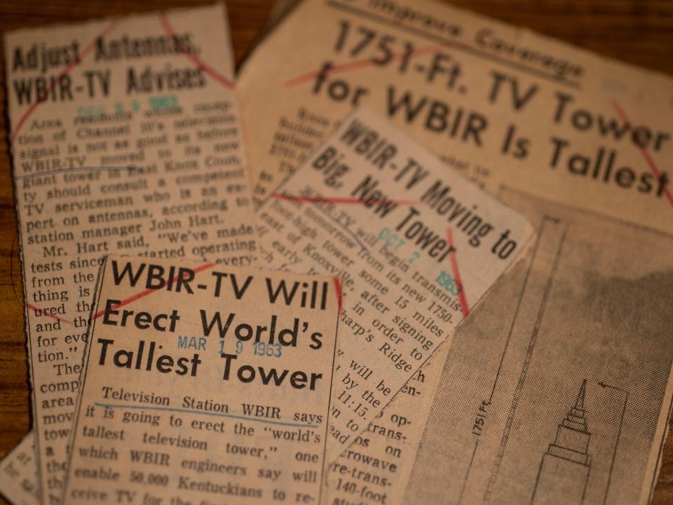 Knoxville News Sentinel clippings from 1963 show excitement surrounding a new "cloud-piercer" tower taller than the Empire State Building.