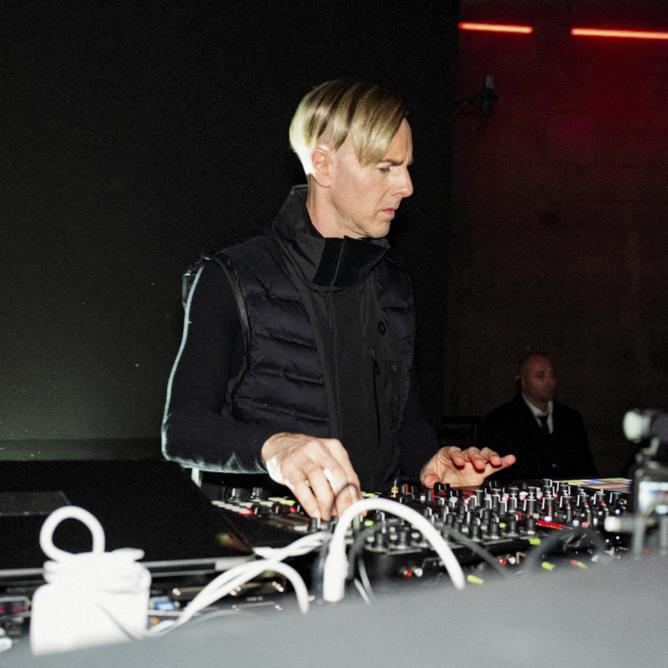 Richie Hawtin commanding the DJ set at the Prada Extends event at The Tanks, Tate Modern in London. - Credit: Courtesy