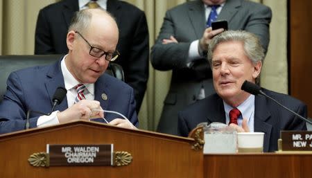 FILE PHOTO: Chairman of the House Energy and Commerce Committee Greg Walden (R-OR) and ranking member Frank Pallone (D-NJ) speak during the markup of the the American Health Care Act, the Republican replacement to Obamacare, on Capitol Hill in Washington, U.S., March 8, 2017. REUTERS/Joshua Roberts