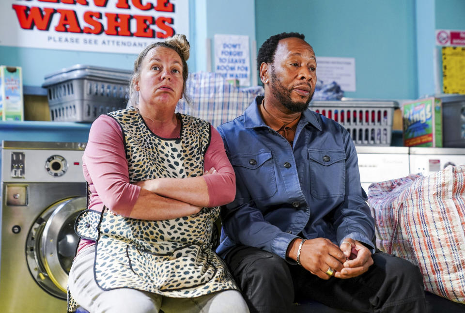 EastEnders,27-10-2022,6581,EastEnders|Karen Taylor (LORRAINE STANLEY);EastEnders|Mitch Baker (ROGER GRIFFITHS),***STRICTLY EMBARGOED UNTIL 18TH OCTOBER 2022***, BBC, Jack Barnes/Kieron McCarron