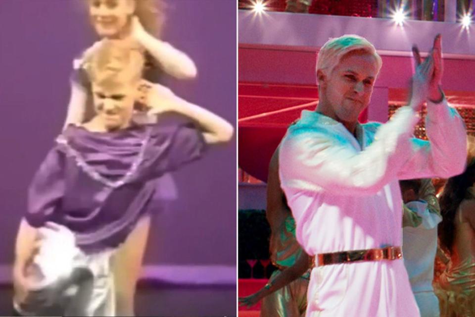 <p>The Graham Norton Show/Youtube;Warner Bros. </p> Ryan Gosling dancing as a child and in 