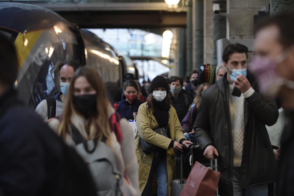 Passengers from London arrive at the Eurostar terminal in Gare du Nord train station in Paris. Source: AAP